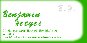 benjamin hetyei business card